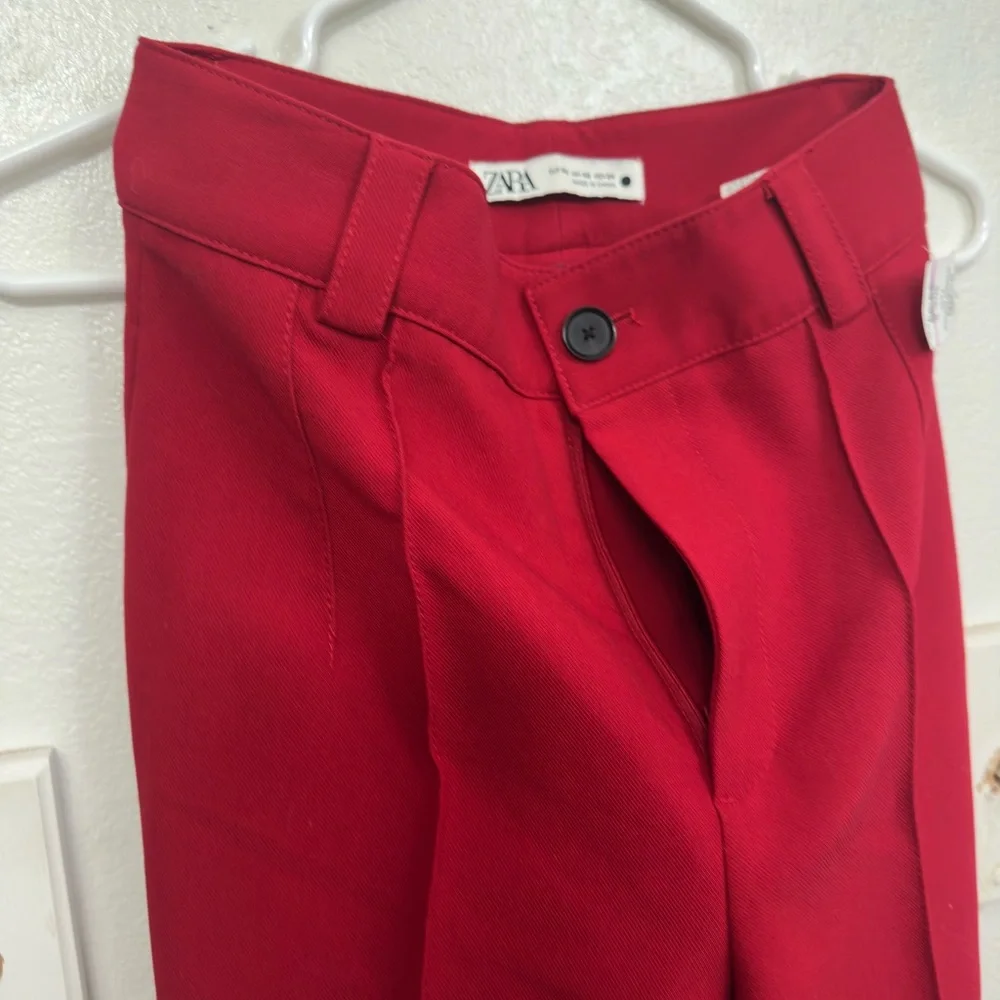 Zara Vibrant Red Pants - Picture 3 of 16